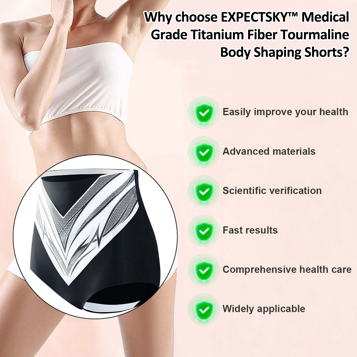 Medical Grade Titanium Fiber Tourmaline Shaping Shorts👙