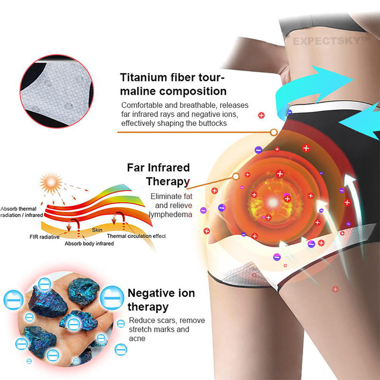 Medical Grade Titanium Fiber Tourmaline Shaping Shorts👙